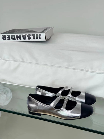 // 雙帶拼色深口Maryjane