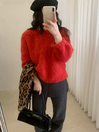 // 溫柔拉毛軟糯感毛衣