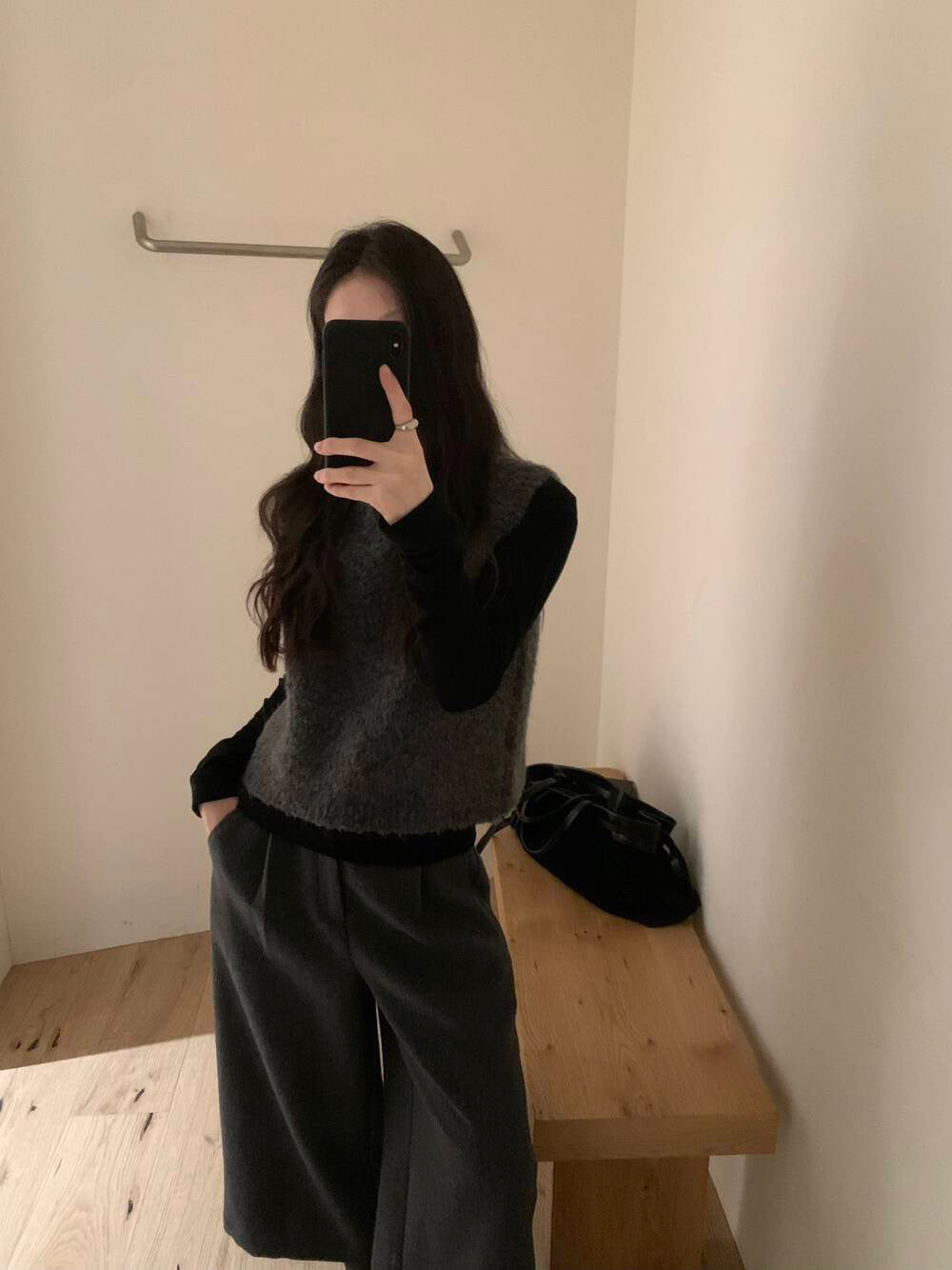 // 10%羊毛小個子必入八分毛呢褲