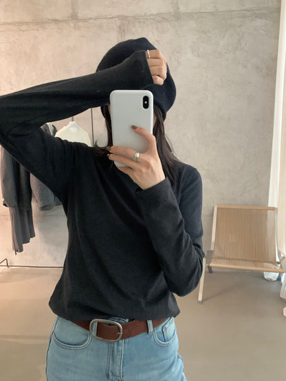 // 12色親膚秋冬百搭彈性TEE