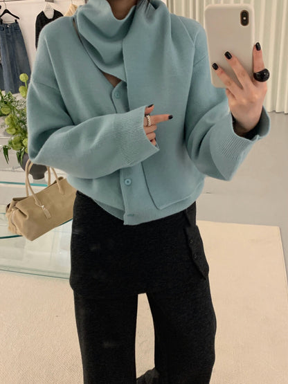 // 特別鈕扣設計連頸巾親膚CD