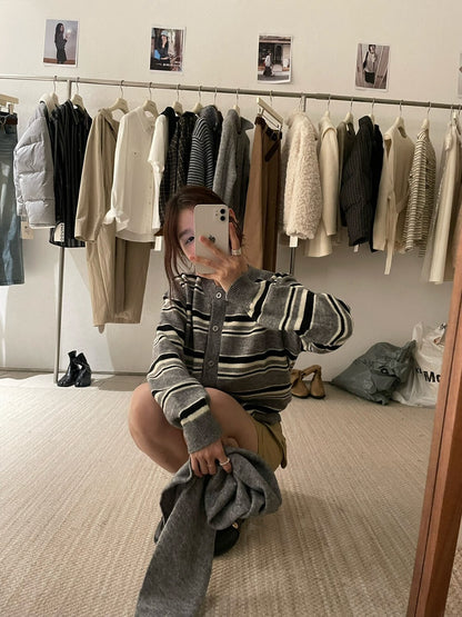 // 連披肩圓領拼間軟糯開胸CD