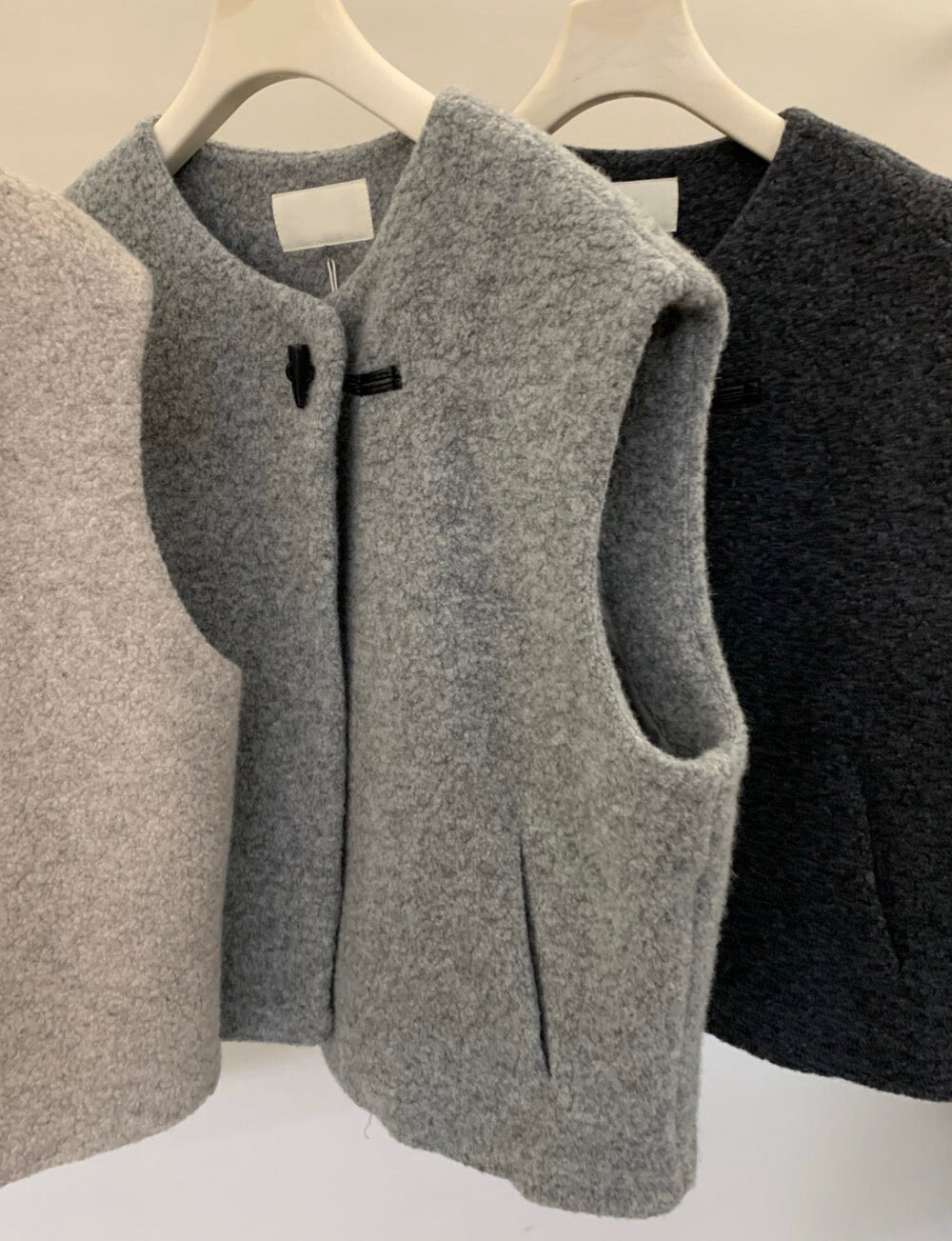 // 60%綿羊毛單鈕扣馬甲背心