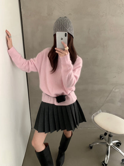 // 95%wool+5%cashmere拉絨工藝小高領針織NT