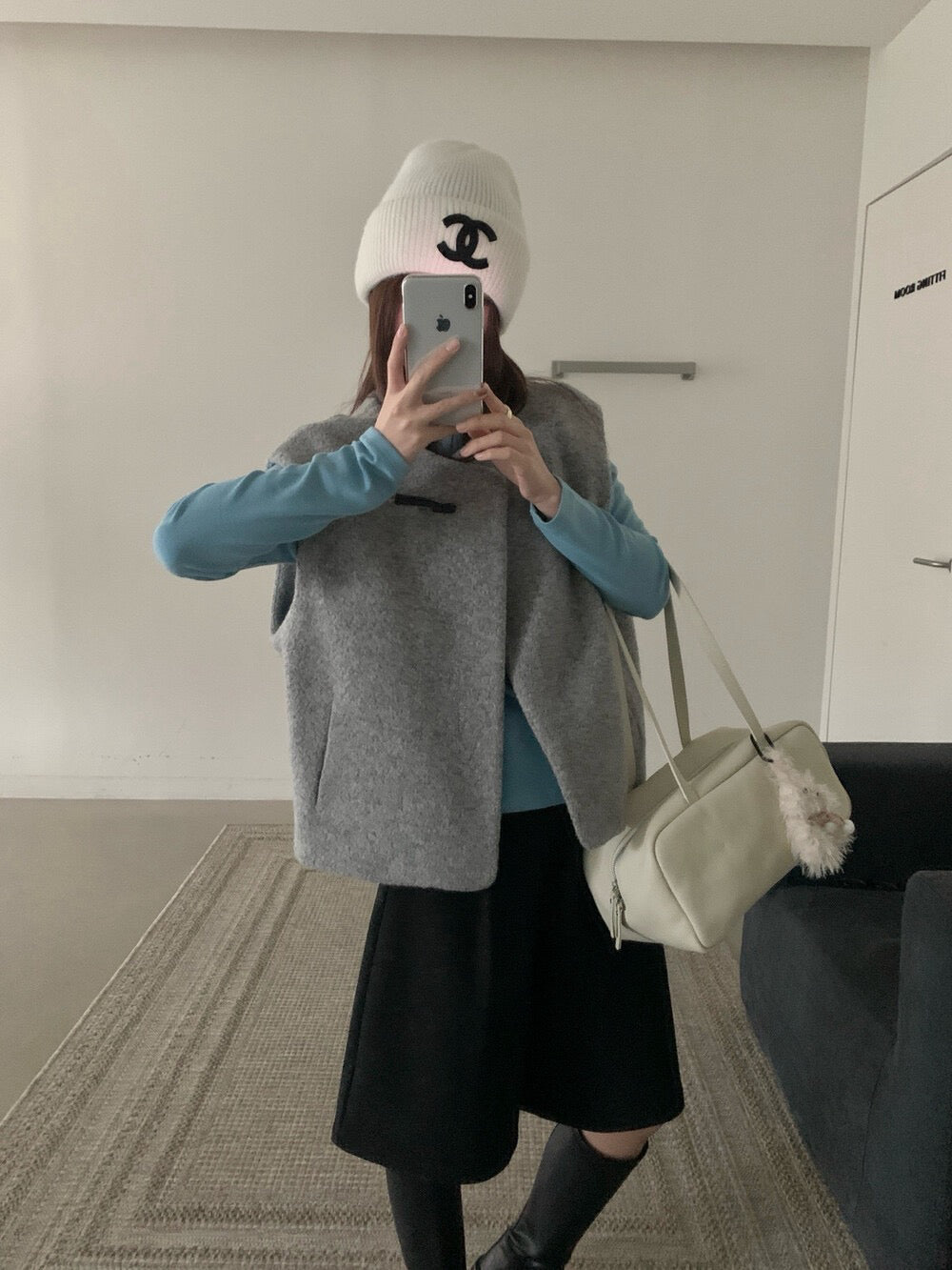 // 60%綿羊毛單鈕扣馬甲背心