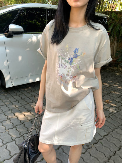 📻 肌理棉口袋工裝短裙(連腰帶)