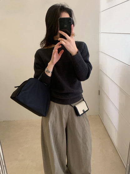 // 小性感斜肩掛頸窩夫紋NT