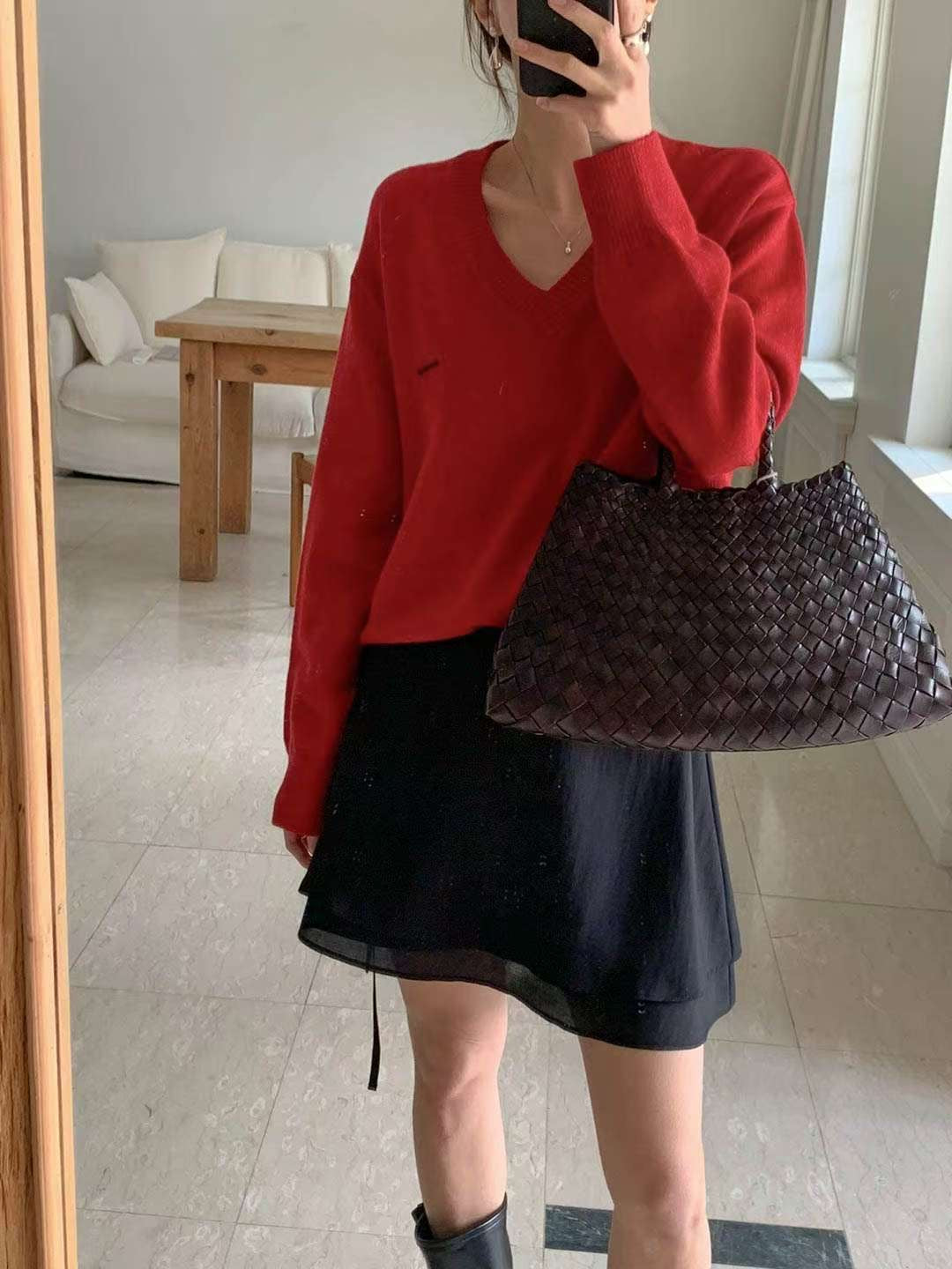 // 側綁腰兩層紗微魚尾SK