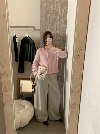 // 高質貂絨圓領拉鍊CD