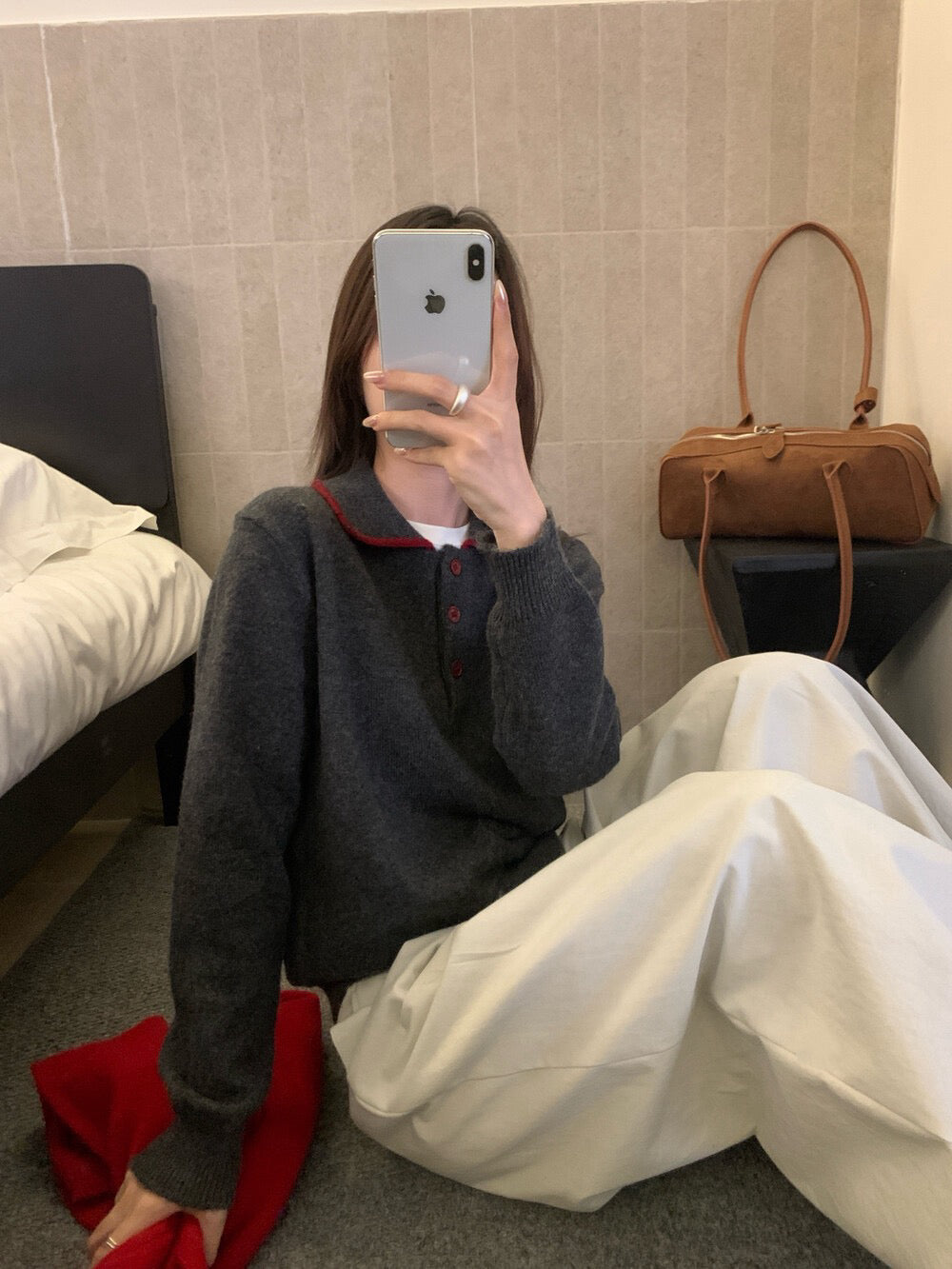 // 30%raccoon親膚miumiu風撞色包邊polo領NT