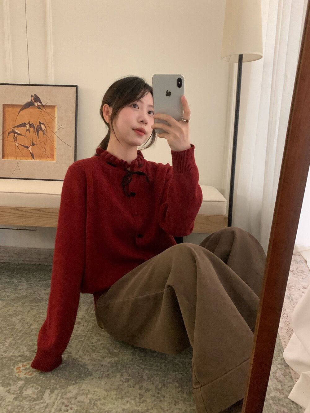 // 絲絨綁帶蝴蝶結鈕扣鈎花NT