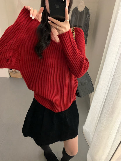 // 12%綿羊毛lace邊假兩件NT