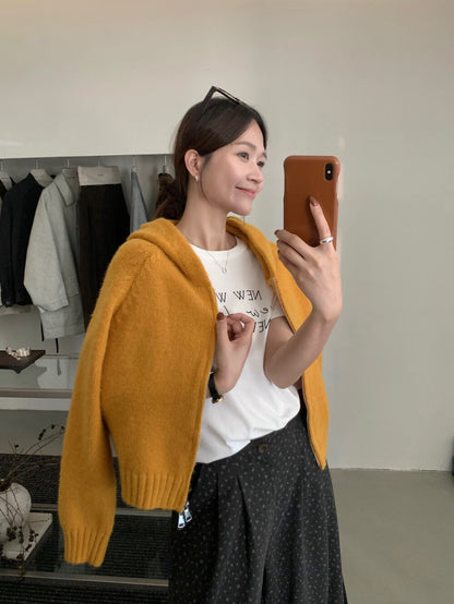 // 鬆弛氛圍感慵懶連帽雙拉鍊冷外套