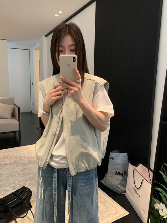 ⚾️ 內間條設計背心拉鍊外套