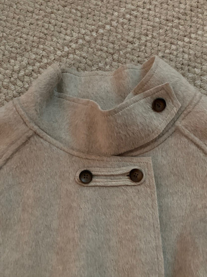 // 雙面毛呢可立領中短外套