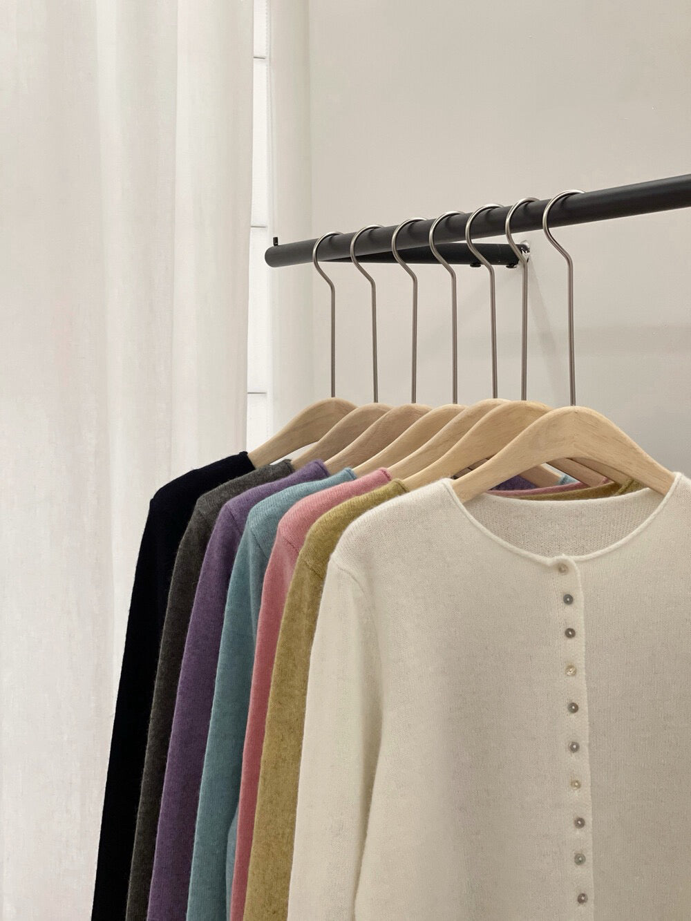 // 40%wool卷卷邊7色排扣CD