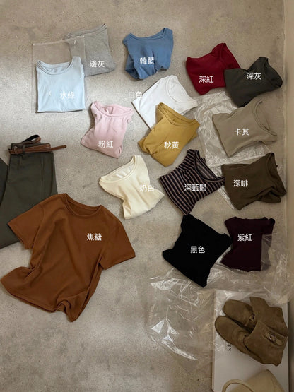 B57 / 15色基礎圓領磨毛短袖TEE