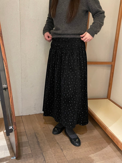 // 秋冬磨毛質料碎花中裙