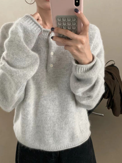 // 三粒鈕卷邊raccoon+wool NT