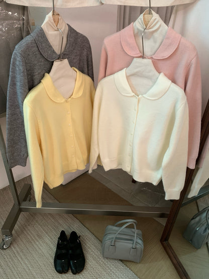 // 可愛圓邊翻領心心鈕扣開胸NT