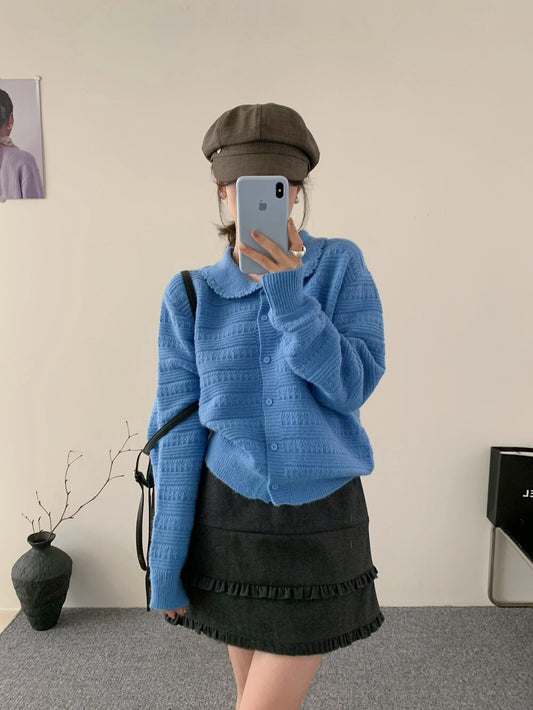 // 超精緻鈎花邊圓翻領特別織紋CD