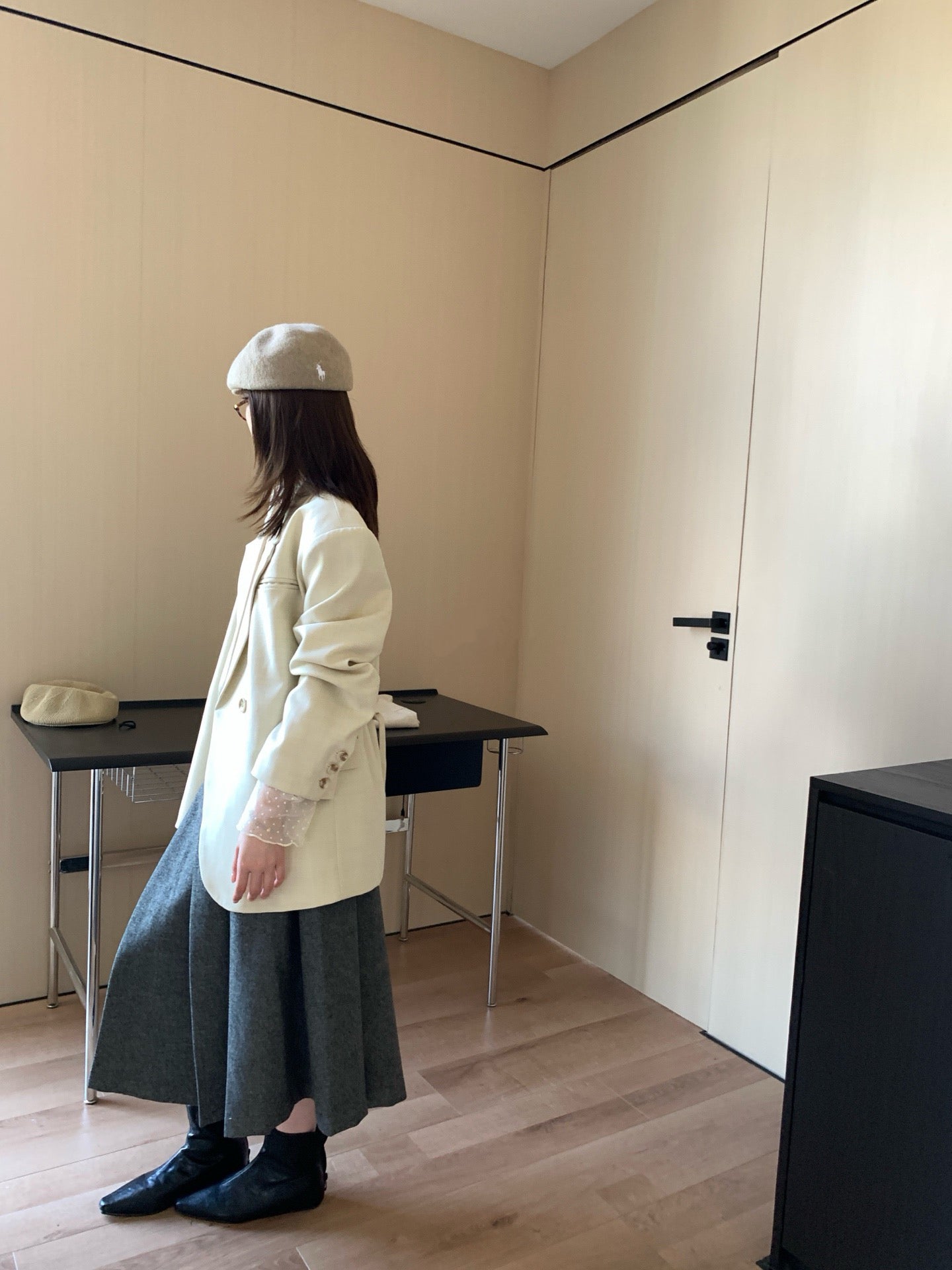 // 高質連腰帶經典西裝外套