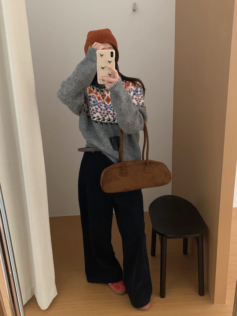 // 配色超美的復古圖案毛衣