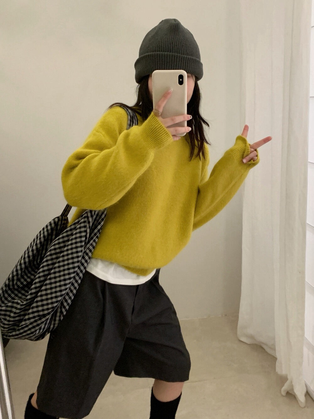 // 軟糯超美色系混兔毛圓領毛衣