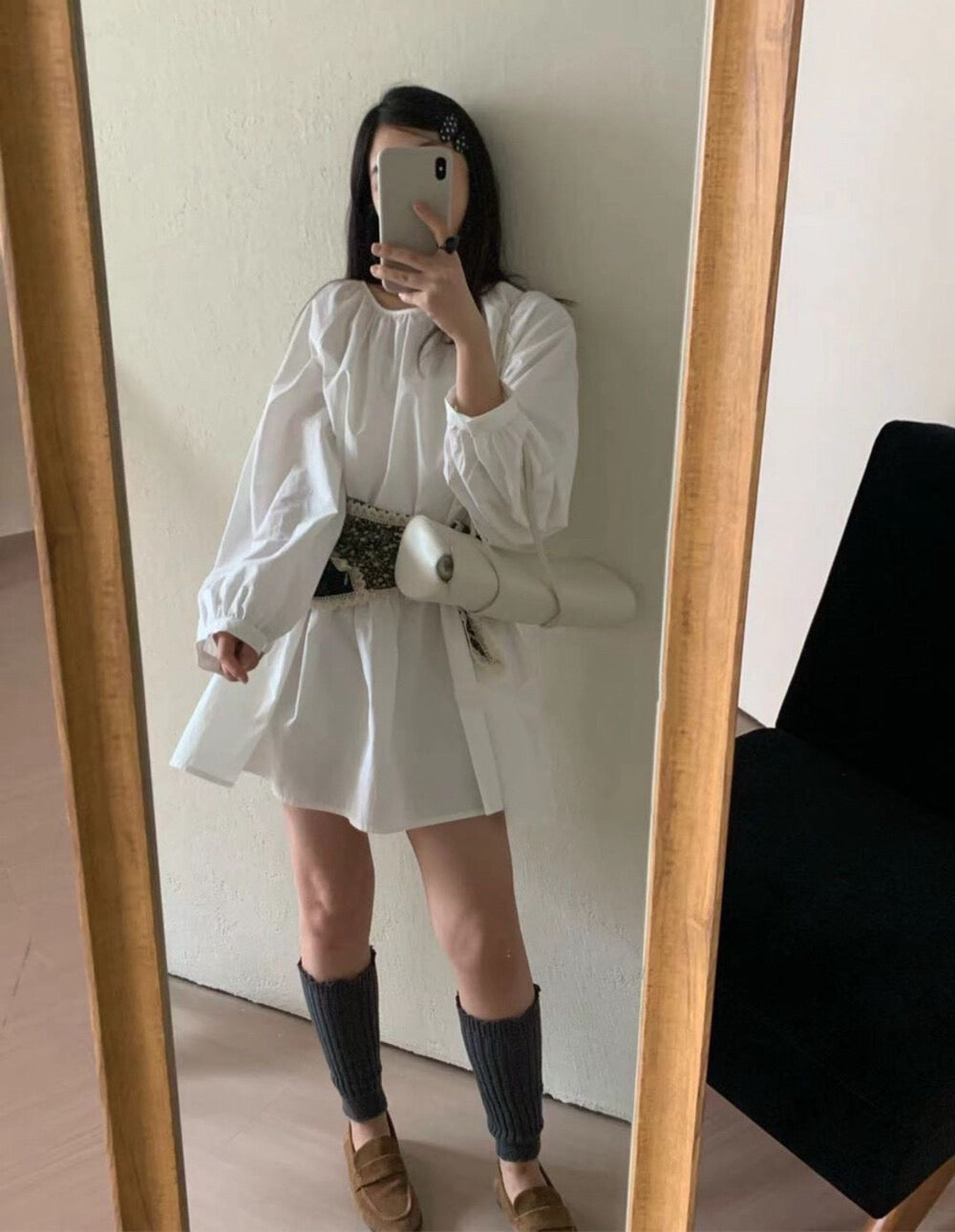 // 圓領落肩法式疊穿必入OPS