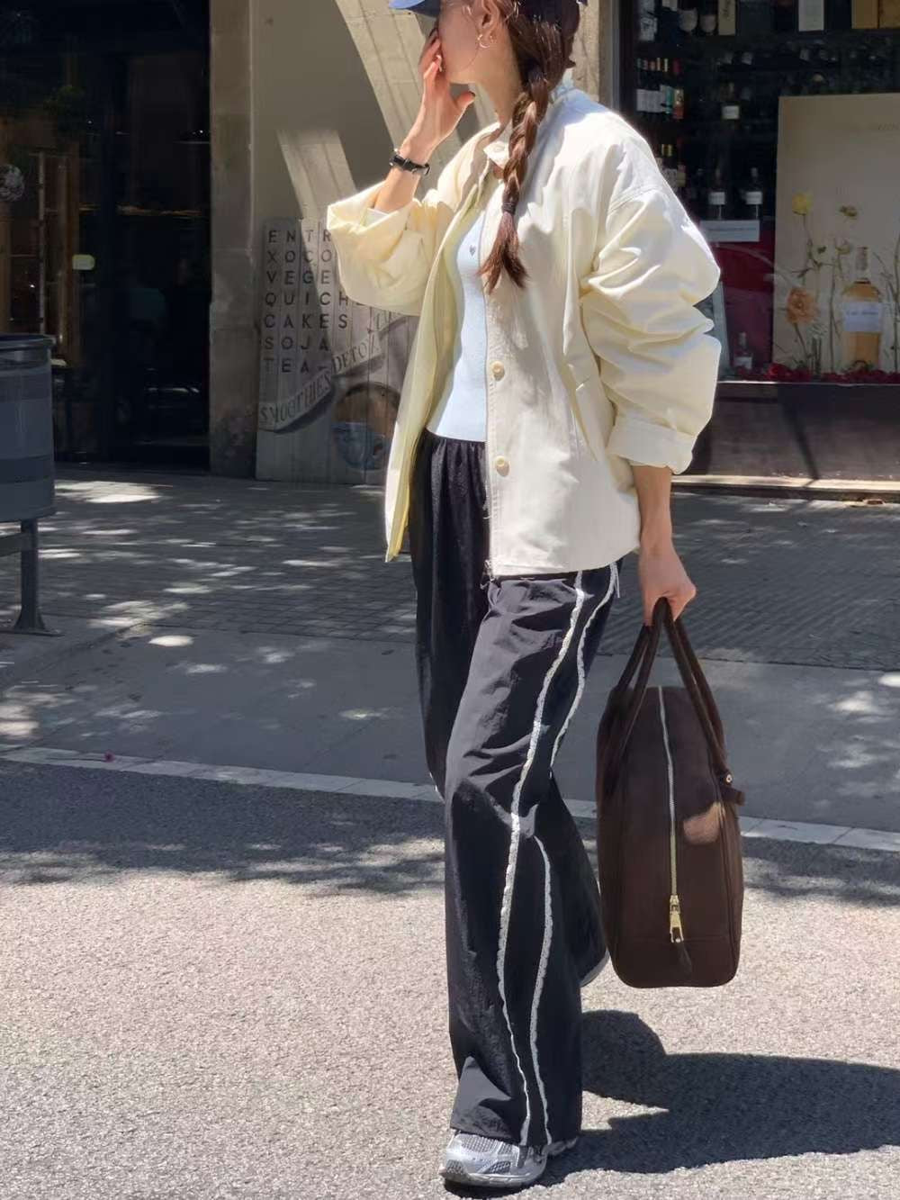 // 帥氣可束腳立領小刺繡外套