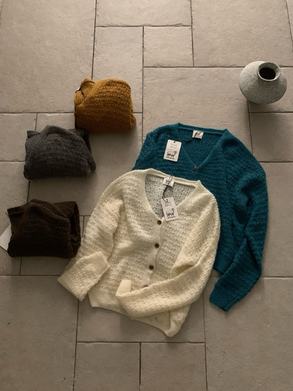 // 復古肌理感鏤空12%wool CD