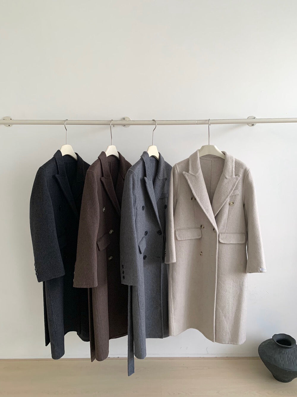 // 100%羊毛經典雙排扣手工外套