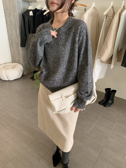 // raccoon35%圓領多色毛衣