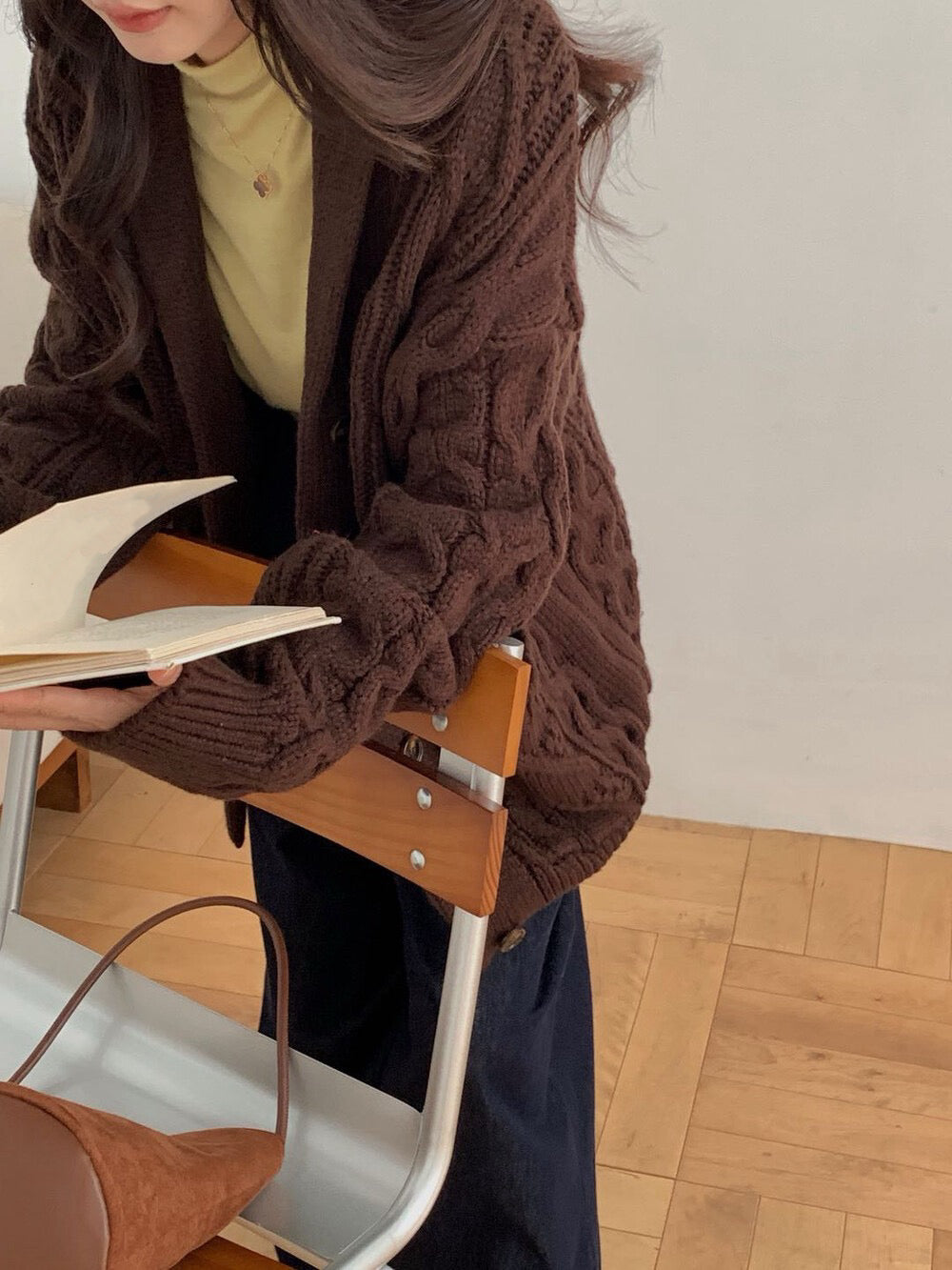 // 慵懶感麻花翻領中長CD