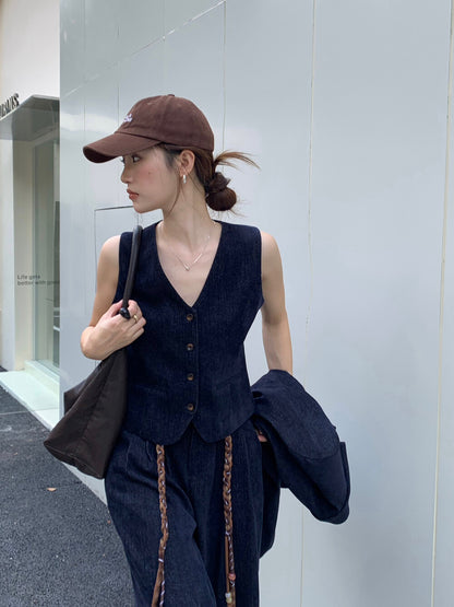 // 超美雪尼爾絨馬甲+褲+外套SET(外套可分開單買)