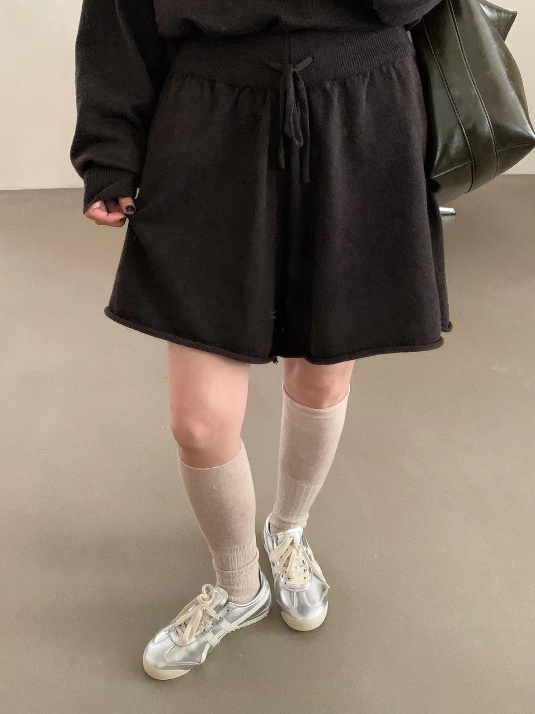 // 慵懶感毛衣+短褲套裝