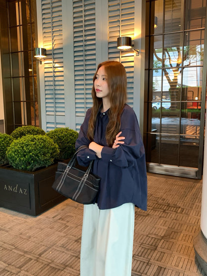 // 暗扣打褶設計側廓型鬆弛感簡約SH