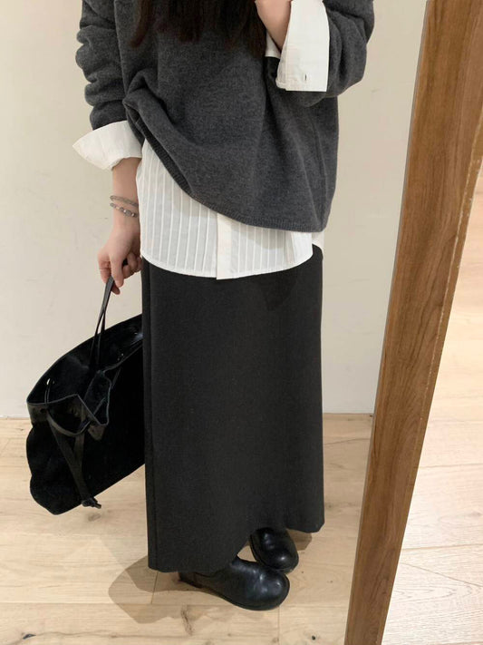 // 超百搭必入直筒中長裙