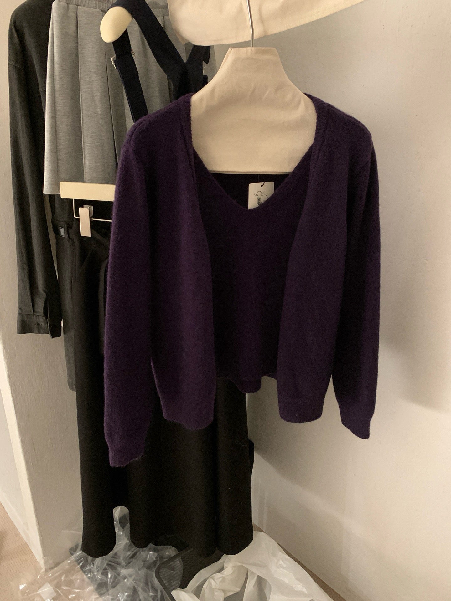 (部分現貨) // 超soft 5%羊毛背心+外套兩件套