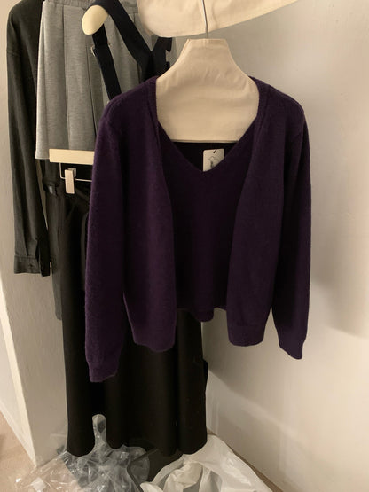 (部分現貨) // 超soft 5%羊毛背心+外套兩件套