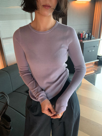 // 桑蠶絲+絲光羊毛親膚顯瘦薄針織￼