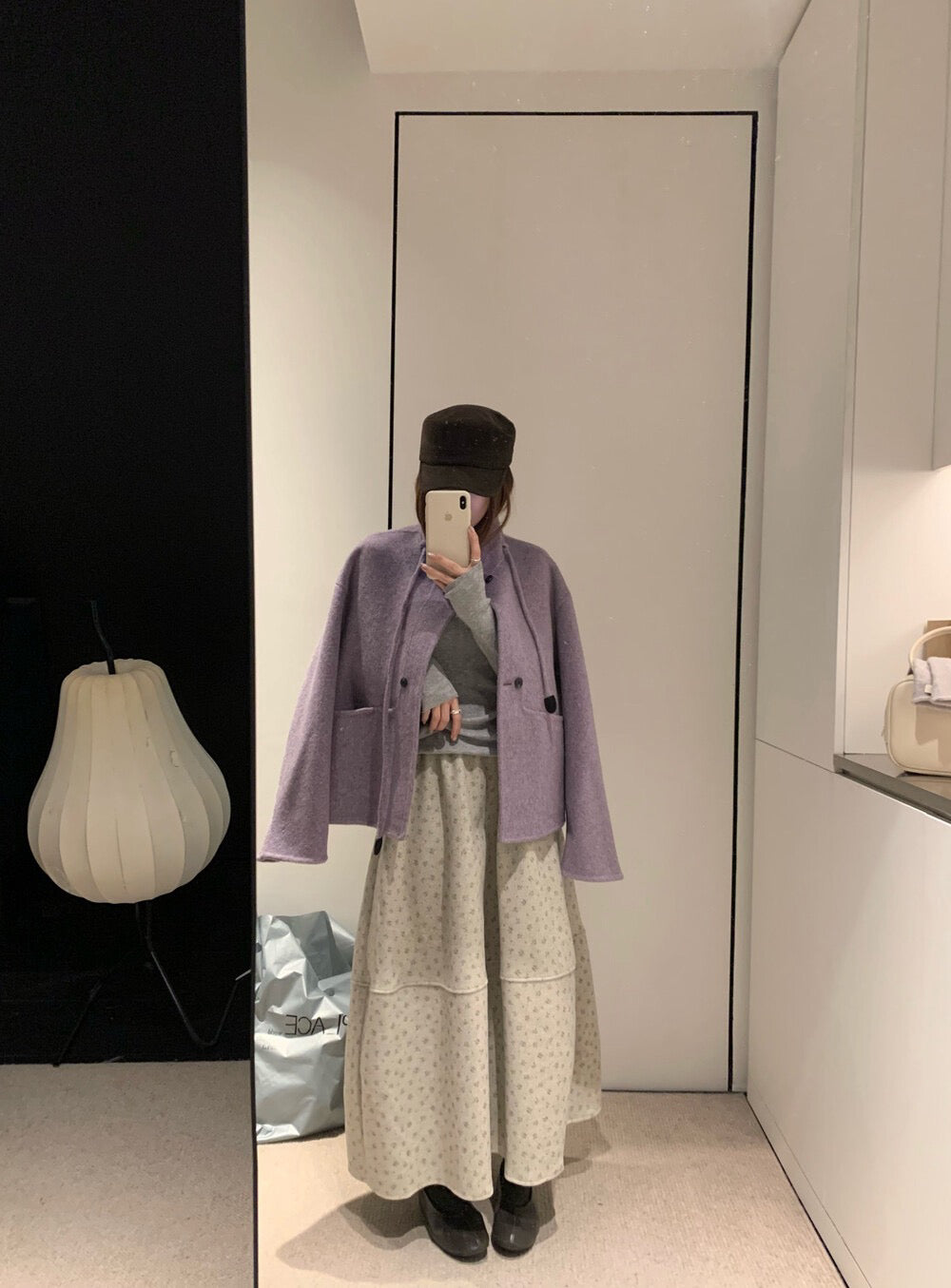 // 100%wool小立領double鈕扣手工外套