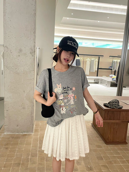 // 立體蝴蝶結可愛狗狗圖案TEE