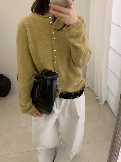 // 40%wool卷卷邊7色排扣CD