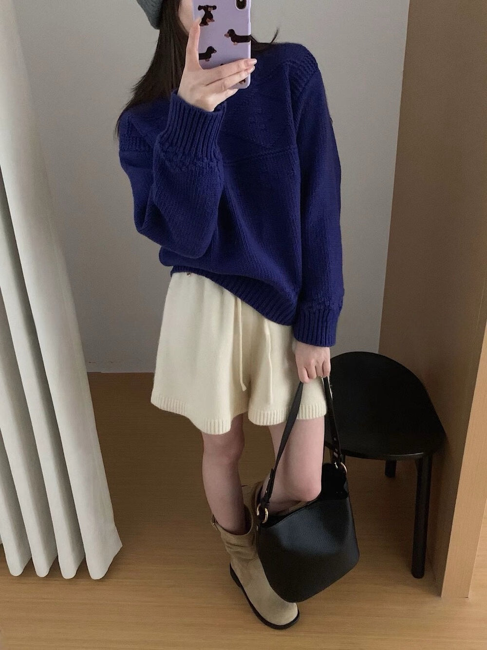 // 菱格織紋高級感圓領NT