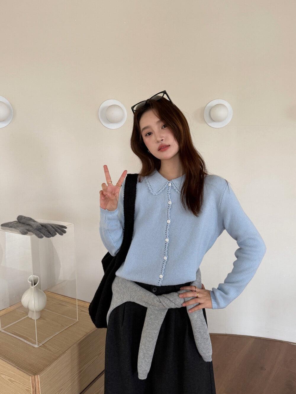 // 超美鈎花邊翻領開胸NT