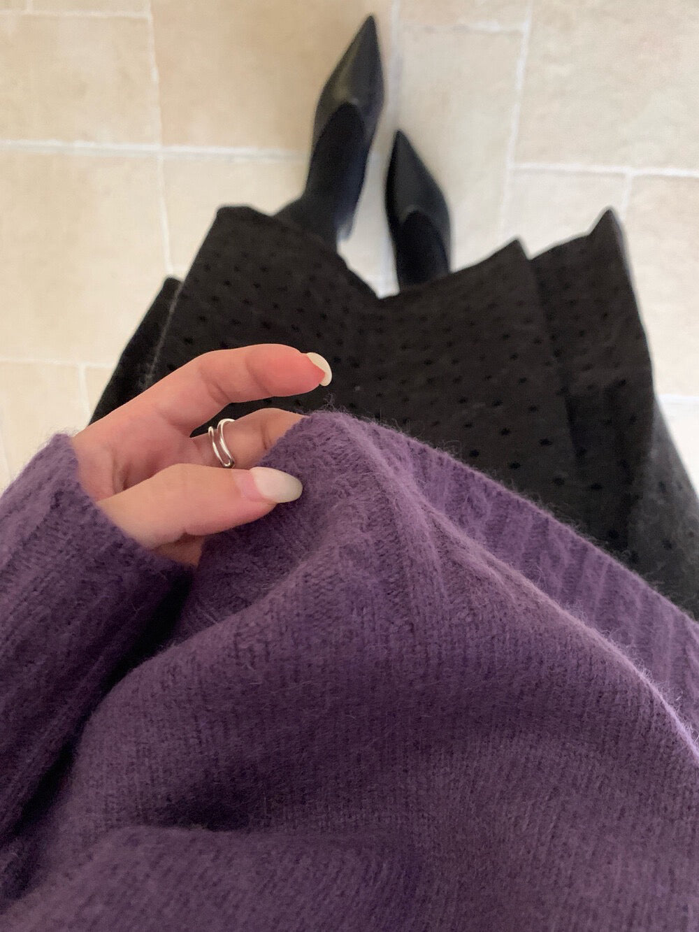 // 10%兔絨麻花衣擺+袖口套頭毛衣