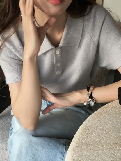 // 秋季薄羊毛翻領polo NT