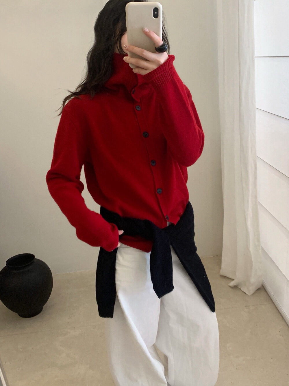 // 100%wool大翻領可立領開胸CD