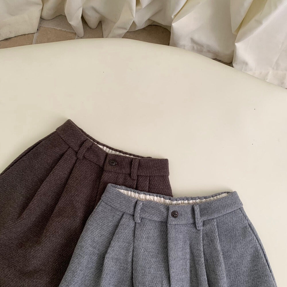 // 50%羊毛超遮肉八分毛呢褲